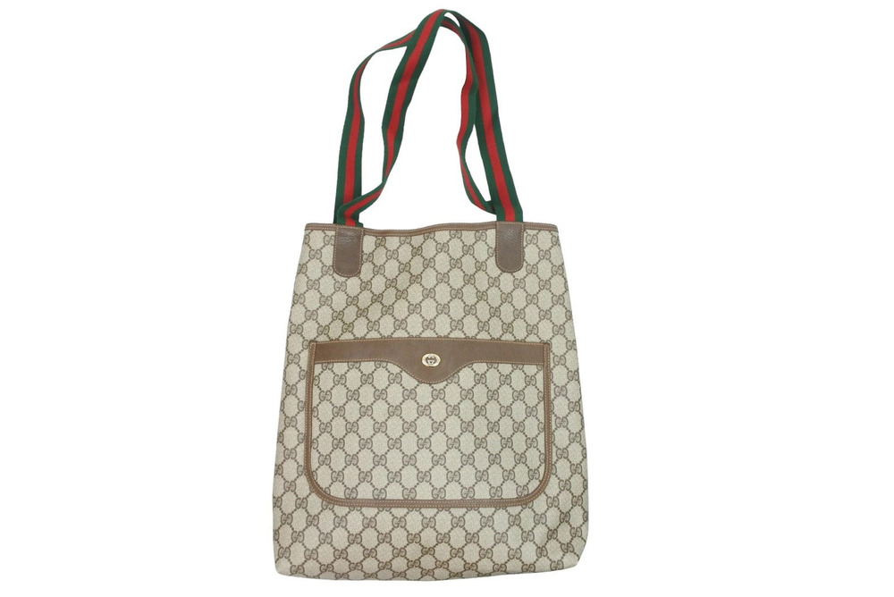 Gucci tote bag Sherry brown beige red green GG Supreme